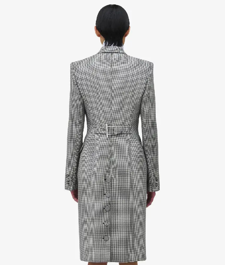 The Tonight Show 2025 Olivia Cooke Houndstooth Double Breasted Coat USA Jackets
