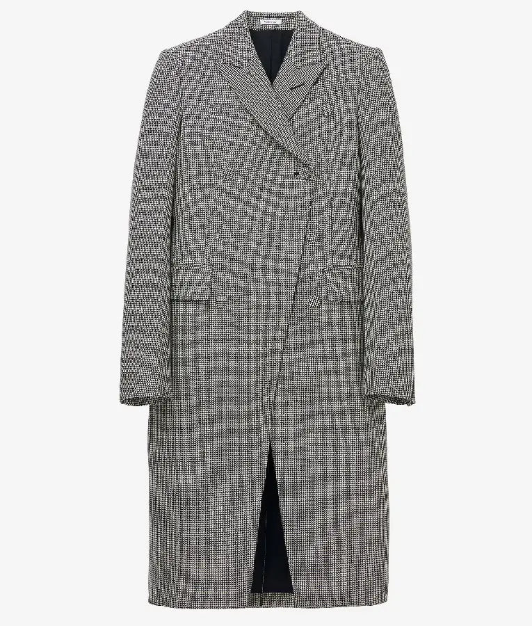 The Tonight Show 2025 Olivia Cooke Houndstooth Double Breasted Coat USA Jackets