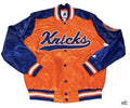 The Tradition II Team NY Knicks Orange & Blue Satin Jacket Clanton Jacket