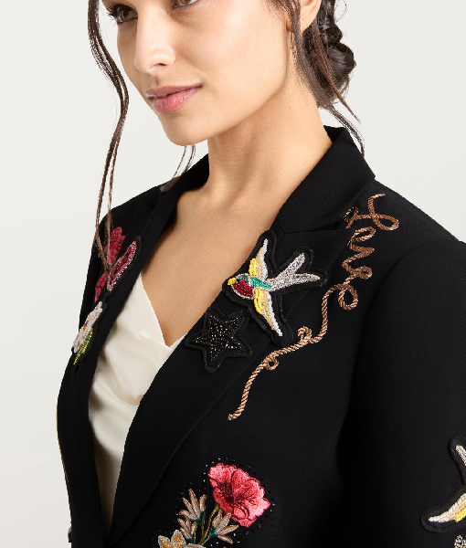 The View 2025 Joy Behar Black Embroidered Blazer