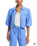 The View 2025 Joy Behar Blue Puff Sleeve Jacket Clanton Jacket