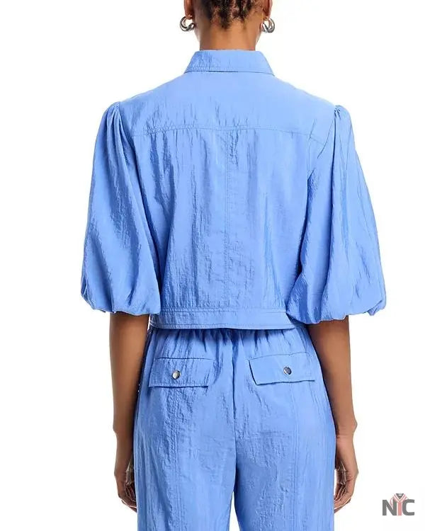 The View 2025 Joy Behar Blue Puff Sleeve Jacket Clanton Jacket