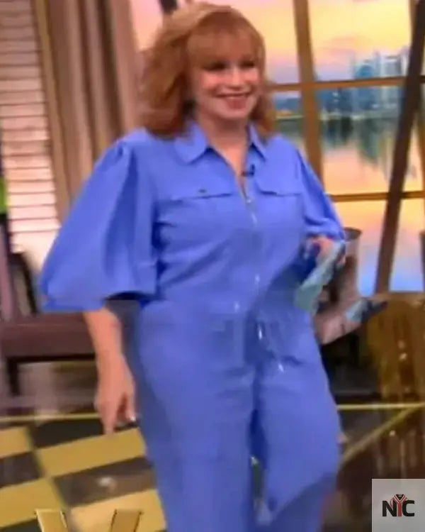 The View 2025 Joy Behar Blue Puff Sleeve Jacket Clanton Jacket