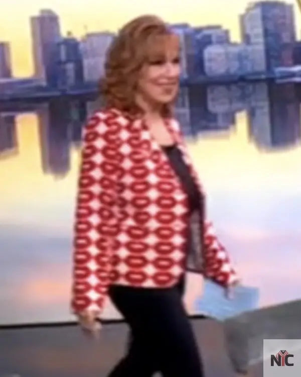 The View 2025 Joy Behar Red Lips Print Blazer Clanton Jacket
