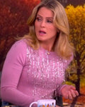 The View 2025 Sara Haines Pink Sequin Fringed Sweater