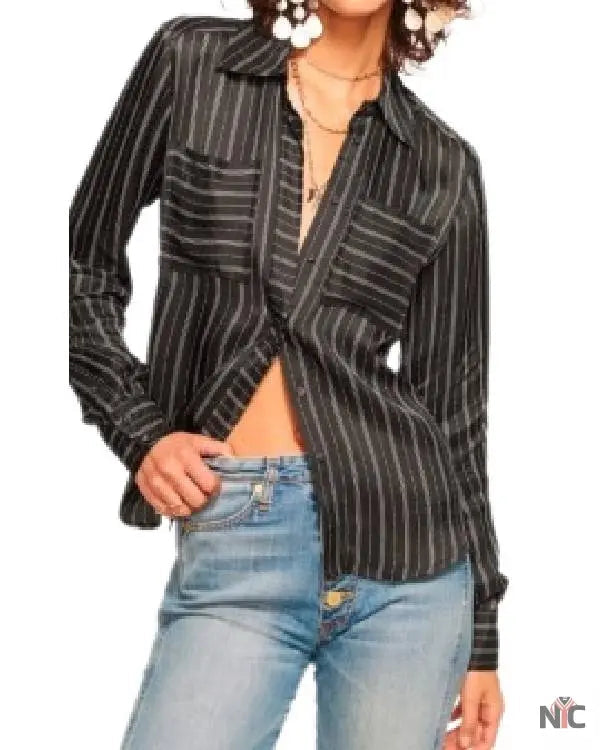 The Waterfront S01 Bree Buckley Striped Shirt Clanton Jacket