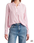 The Young and the Restless Hayley Erin Pink and White Striped Shirt Clanton Jacket