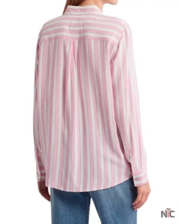 The Young and the Restless Hayley Erin Pink and White Striped Shirt Clanton Jacket