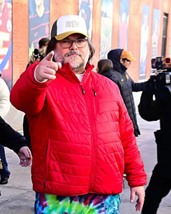 The Drew Barrymore Show Jack Black Red Puffer Jacket