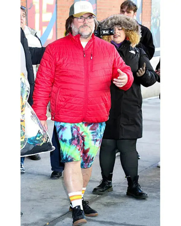 The Drew Barrymore Show Jack Black Red Puffer Jacket