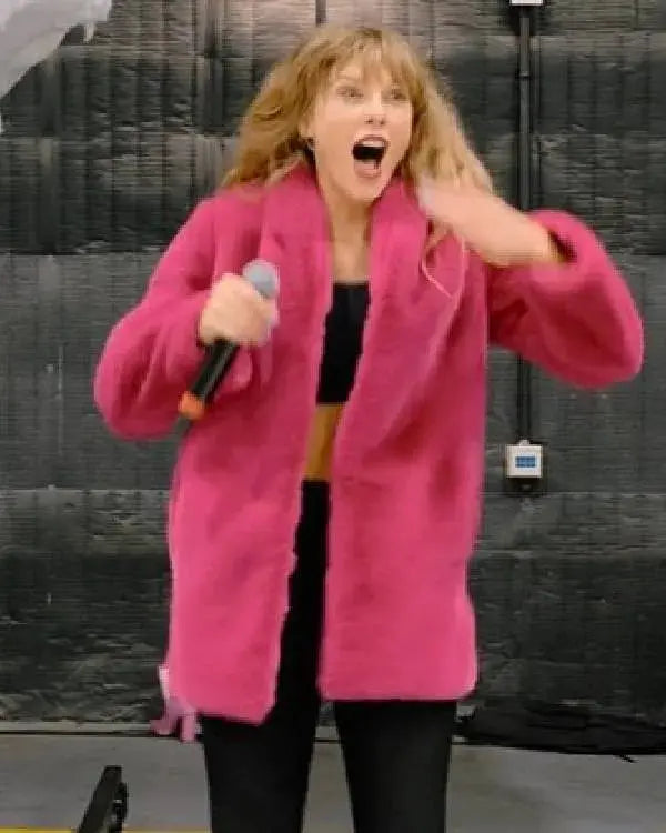 The End of an Era Taylor Swift Pink Fur Jacket