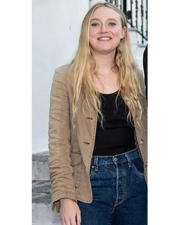 The Equalizer 3 2023 Dakota Fanning Brown Jacket