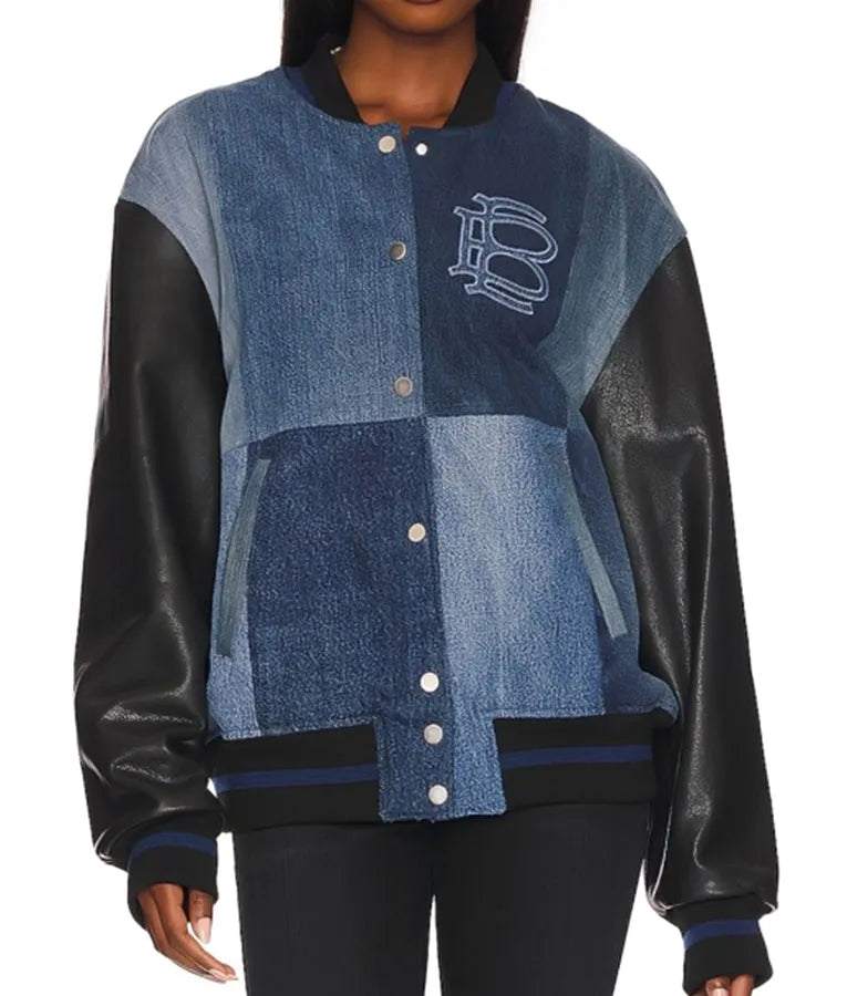 The Flip Off 2025 Christina Hall Denim Varsity Jacket