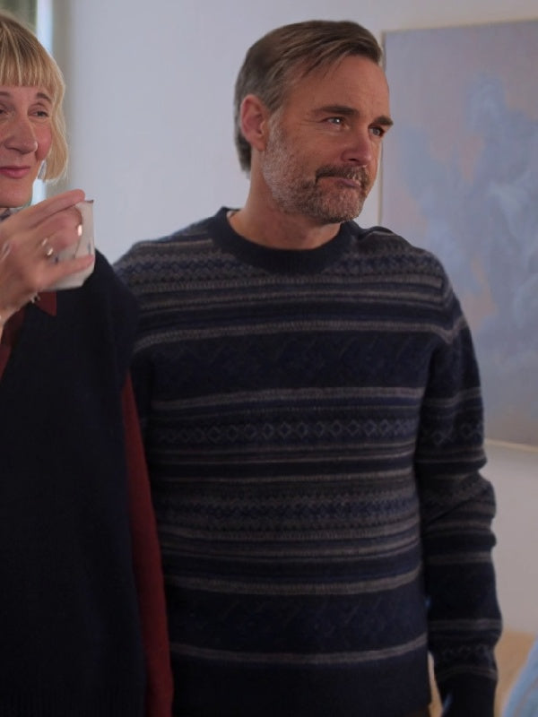 The Four Seasons S2 Will Forte Fair Isle Crewneck Sweater