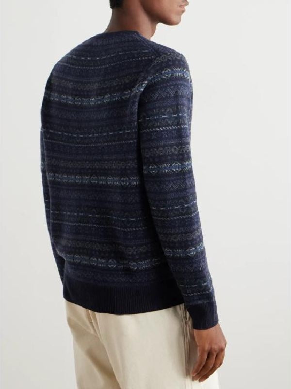 The Four Seasons S2 Will Forte Fair Isle Crewneck Sweater