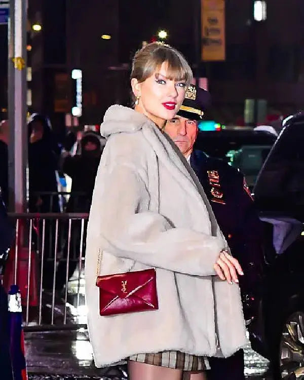 “The Late Show with Stephen Colbert” Taylor Swift Hooded Faux Fur Coat