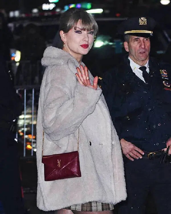 “The Late Show with Stephen Colbert” Taylor Swift Hooded Faux Fur Coat