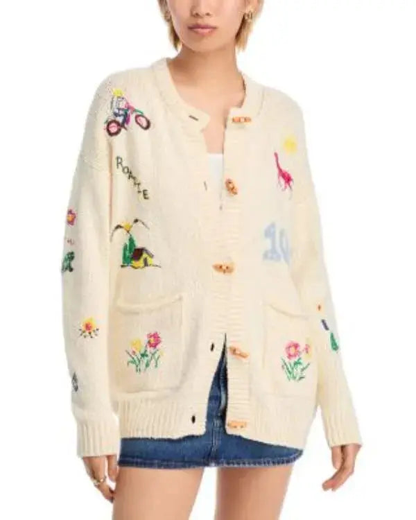 The Long Drop Intarsia Knitted Cardigan