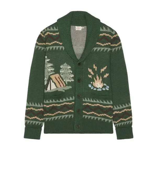 The Neighborhood S08 Max Greenfield Green Printed Cardigan