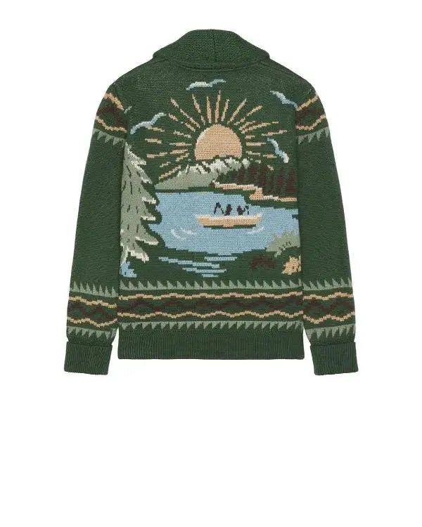 The Neighborhood S08 Max Greenfield Green Printed Cardigan