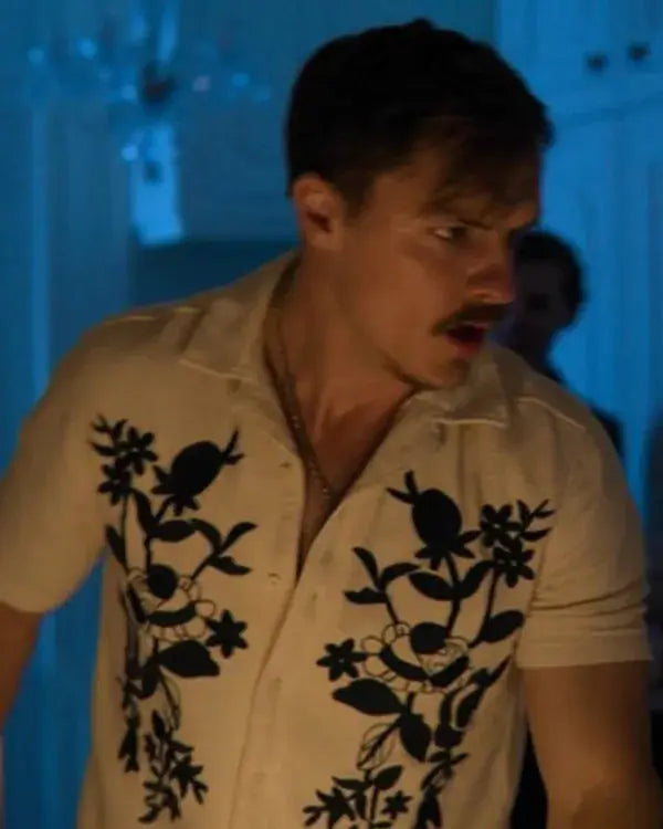 The Revenge Club S01 Eoin Duffy White Floral Shirt