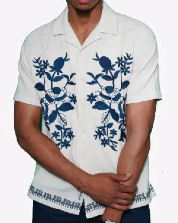 The Revenge Club S01 Eoin Duffy White Floral Shirt