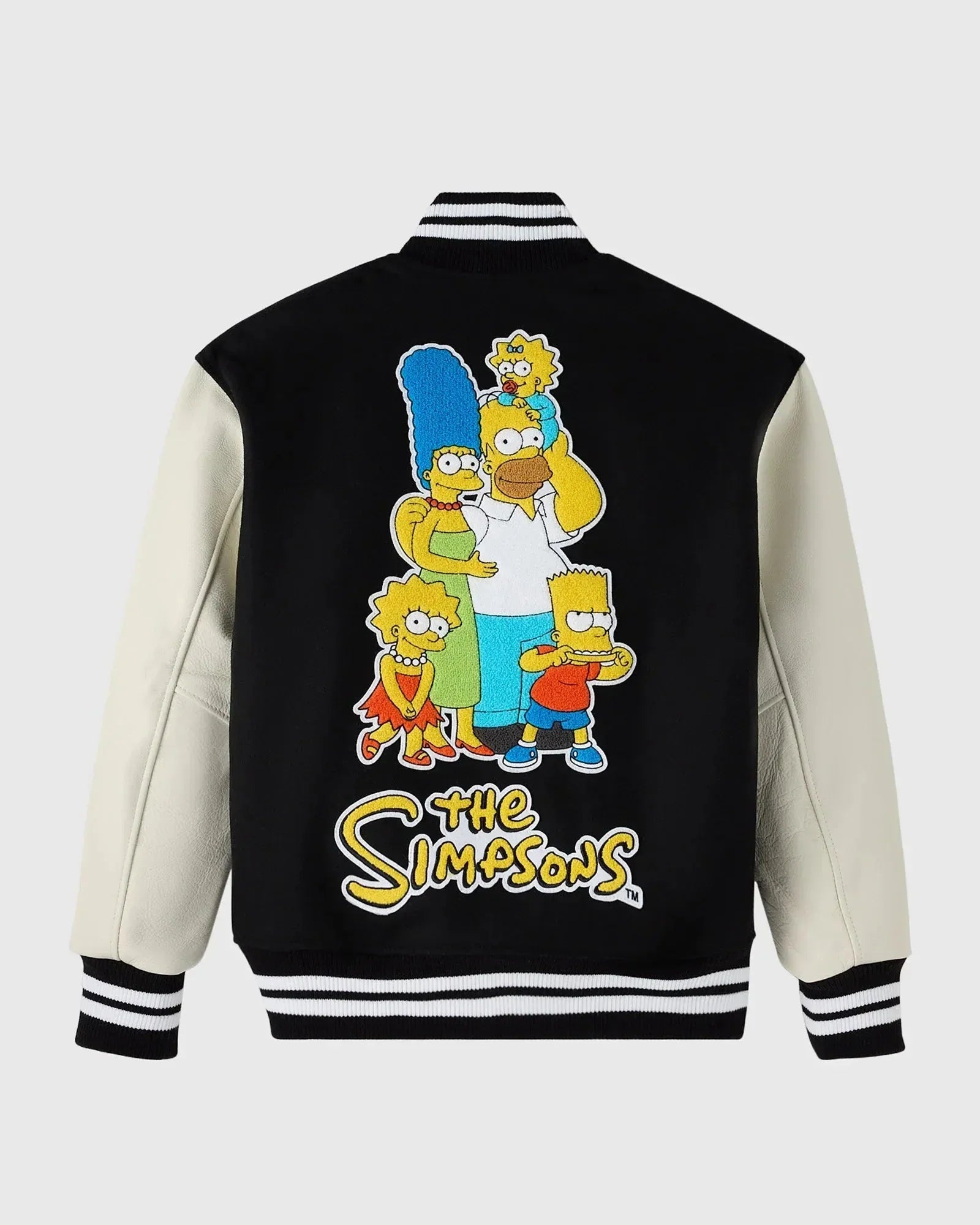 The Simpsons Black And White Varsity Jacket Clanton Jacket