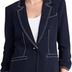 The Today Show 2025 Christine Romans Contrast Stitch Blazer
