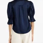 The Today Show 2025 Christine Romans Silk Puff Sleeve Shirt