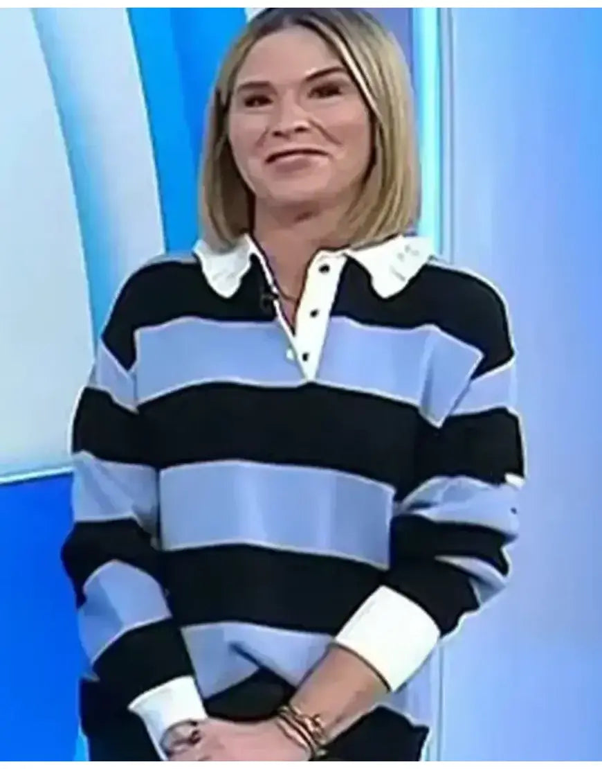 The Today Show 2025 Jenna Bush Hager Stripe Rugby Shirt