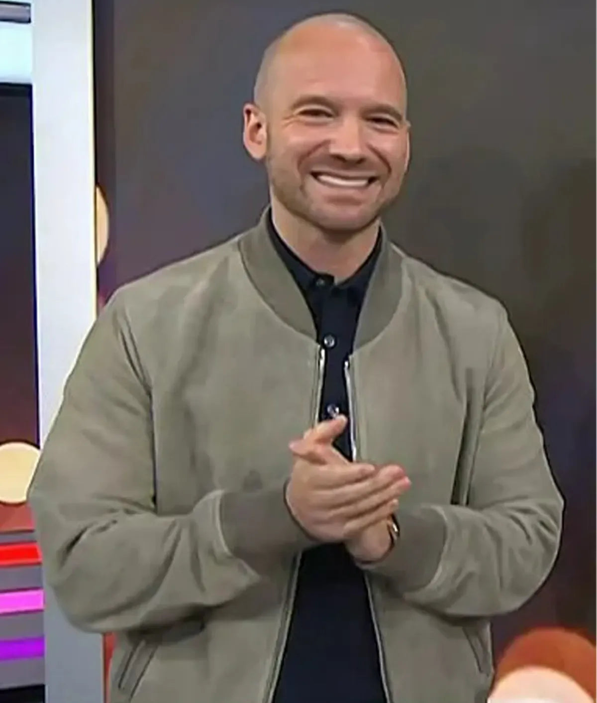 The Today Show 2025 Sean Evans Suede Bomber Jacket