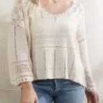 The Today Show Hoda Kotb Ivory Knit Sweater