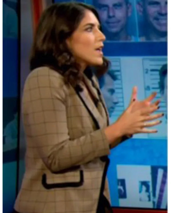 The Today Show Liz Kreutz Tan and Black Check Blazer