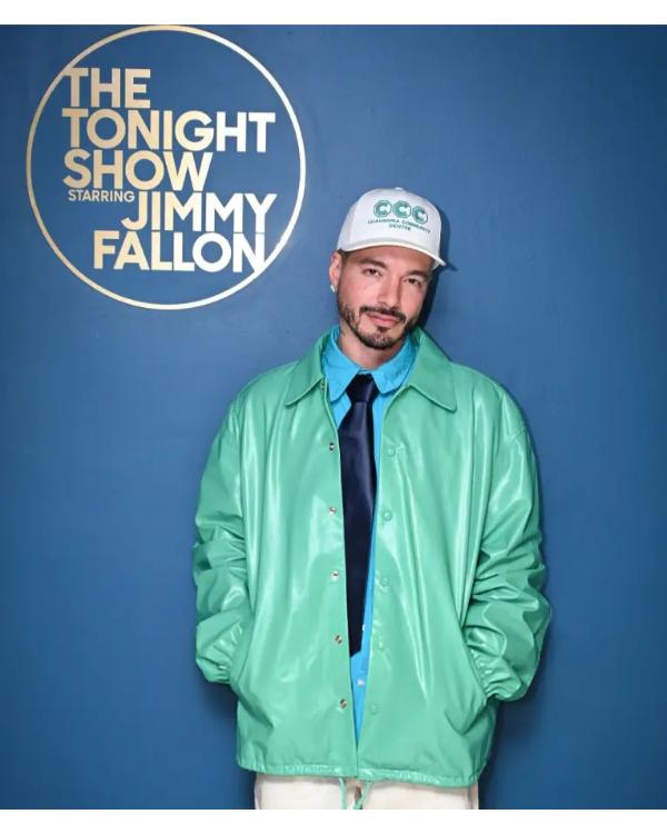 The Tonight Show Starring Jimmy Fallon J Balvin Turquoise Jacket Clanton Jacket