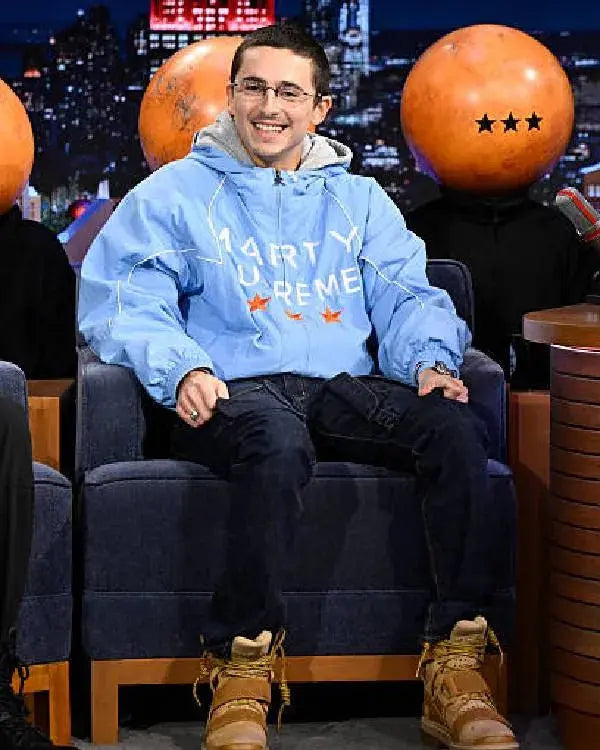 The Tonight Show Starring Jimmy Fallon Timothée Chalamet Blue Hoodie