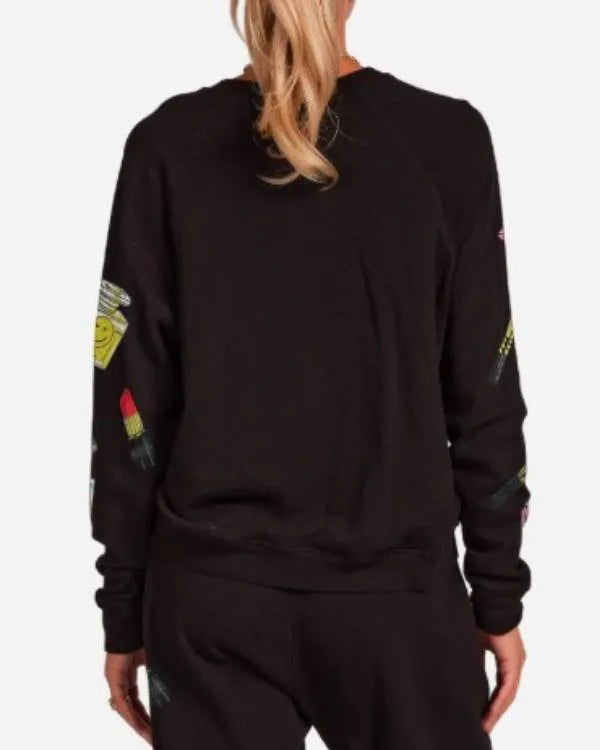 The Valley Persian Style S01 Black Cosmetics Print Sweater