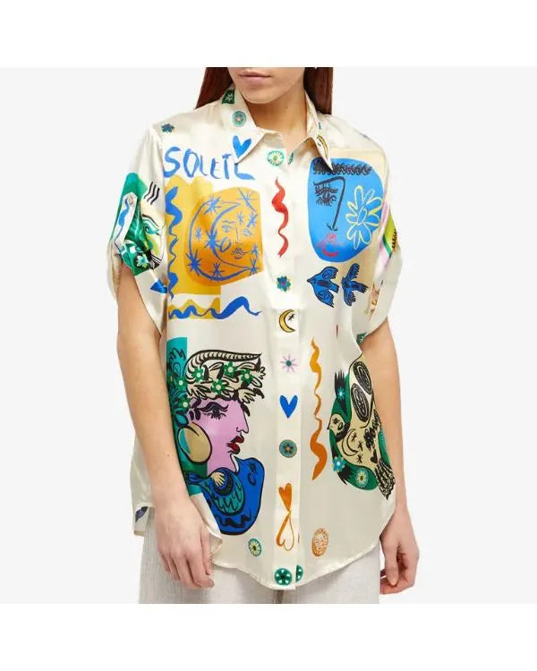 The Valley Persian Style S01 Sky Asakari Soleil Printed Shirt