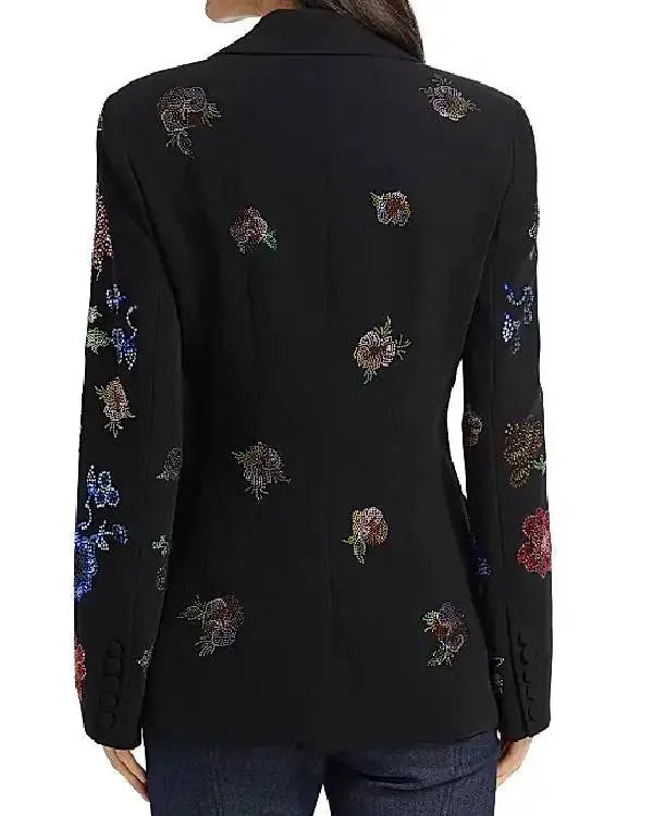 The View S28. Joy Behar Black Floral Embellished Blazer