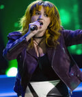 The Voice S27 Carmela Purple Suede Moto Jacket