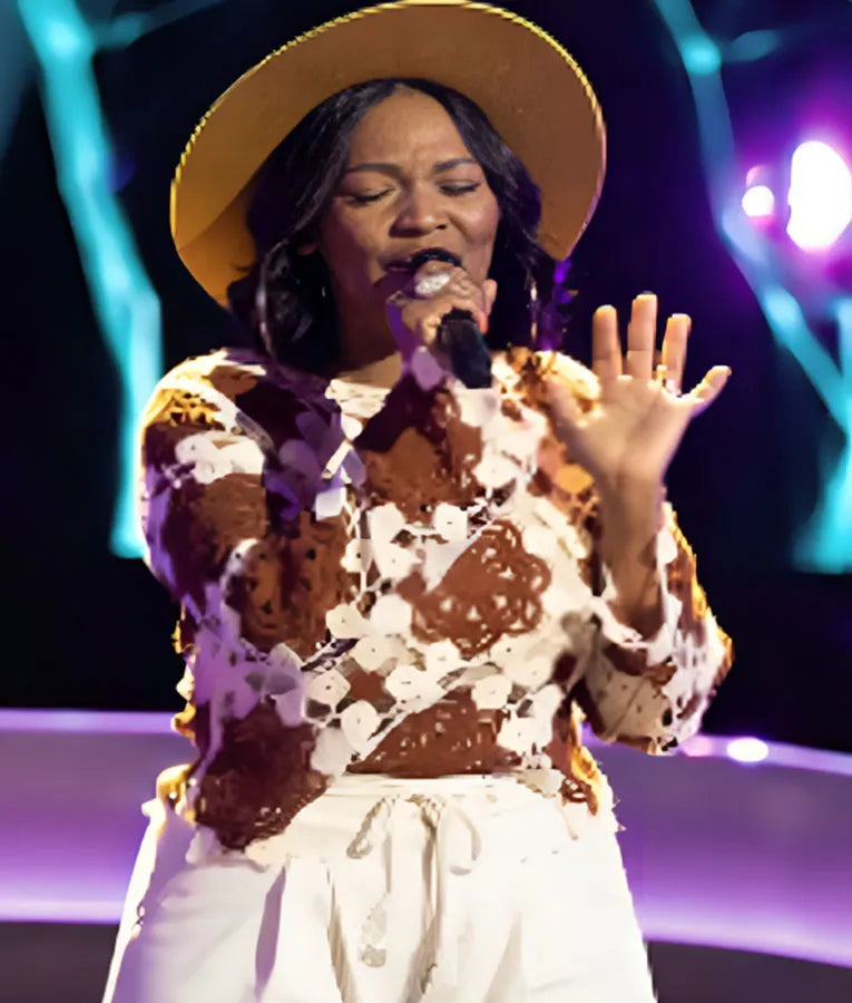 The Voice S27 Tinika Wyatt Crochet Top