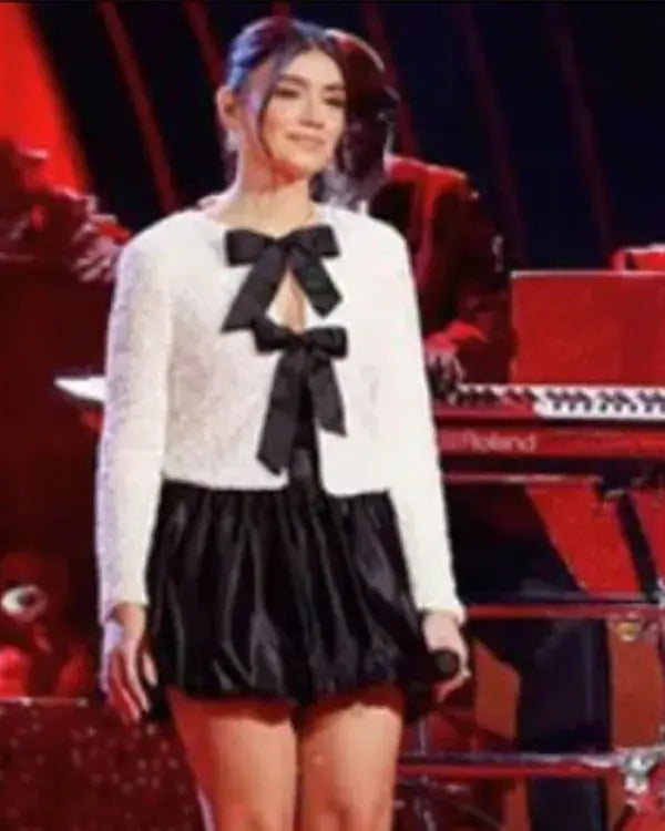 The Voice S28 Gina Miles Sequined Bow-Front Jacket