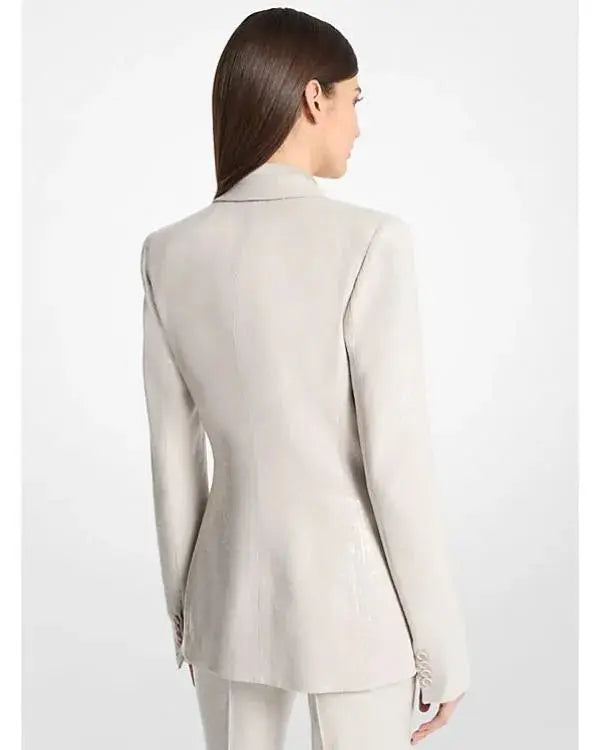 The Voice S28 Reba McEntire Cream Sequined Blazer