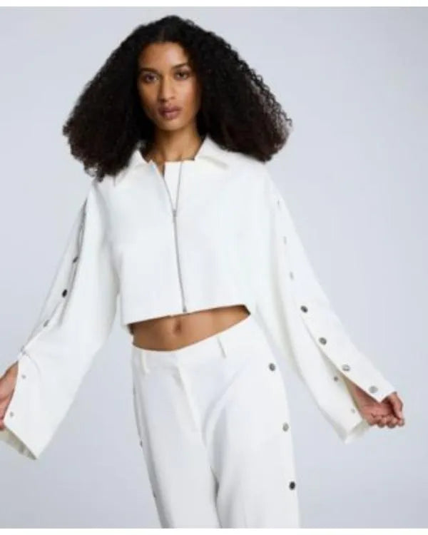 The Voice S28 Yoshihanaa White Snap-Arm Jacket