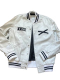 The Weeknd White Leather Varsity Jacket