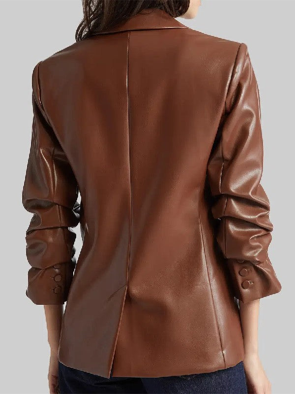 The Young and the Restless Sharon Newman Brown Leather Blazer