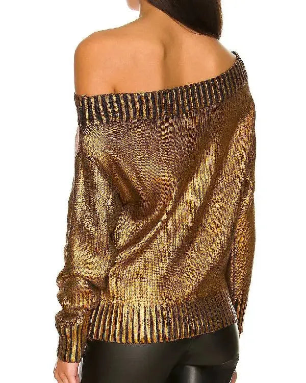 The Young and the Restless Sharon Newman Gold Metallic Sweater