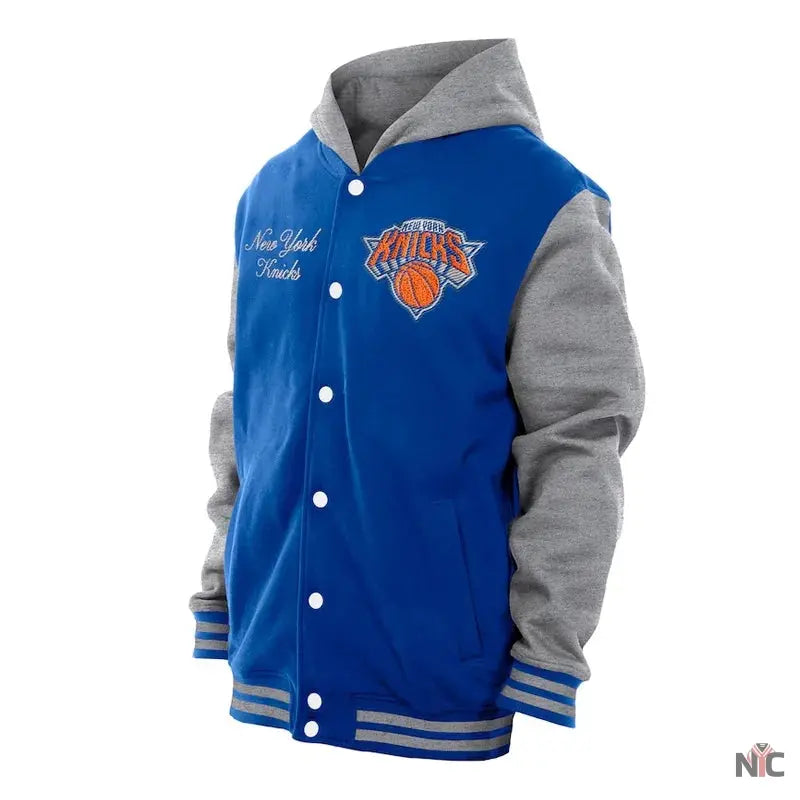Throwback Prep NY Knicks Purple Hoodie Jacket Clanton Jacket