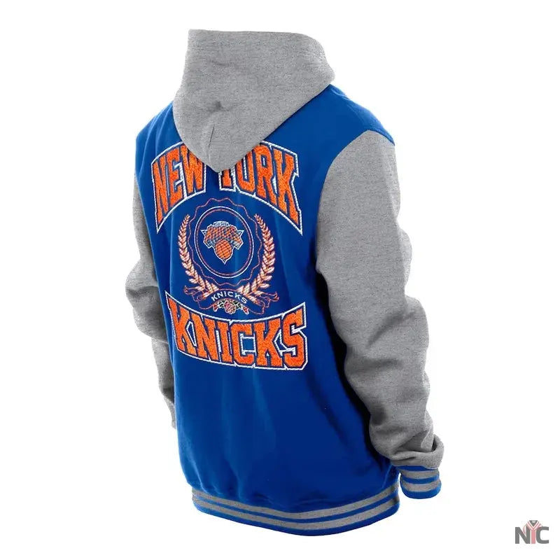 Throwback Prep NY Knicks Purple Hoodie Jacket Clanton Jacket