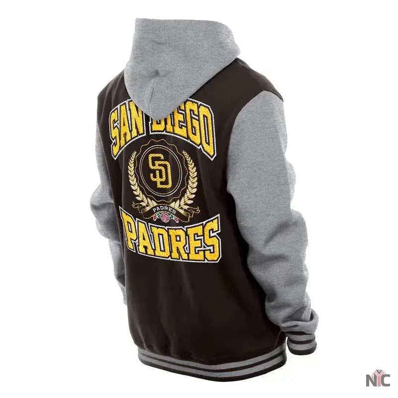 Throwback Prep San Diego Padres Brown Hoodie Jacket Clanton Jacket