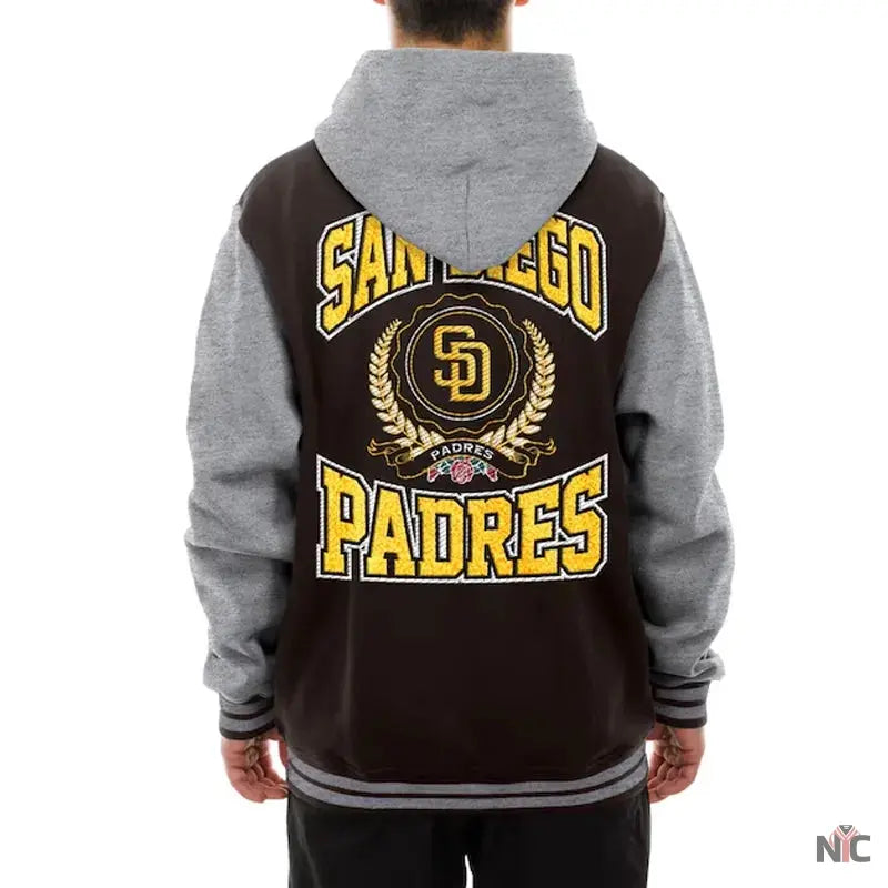 Throwback Prep San Diego Padres Brown Hoodie Jacket Clanton Jacket